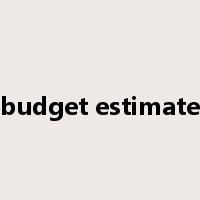 budget estimate是什么意思