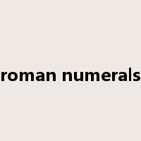 roman numerals是什么意思