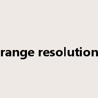 range resolution是什么意思