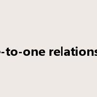one-to-one relationship是什么意思