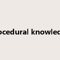 procedural knowledge是什么意思