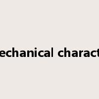mechanical character是什么意思