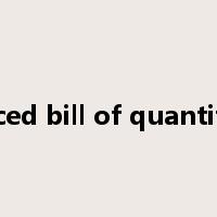 priced bill of quantities是什么意思