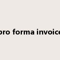 pro forma invoice是什么意思