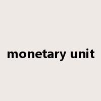 monetary unit是什么意思