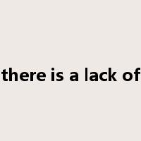 there is a lack of是什么意思