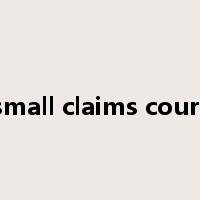 small claims court是什么意思