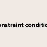constraint condition是什么意思