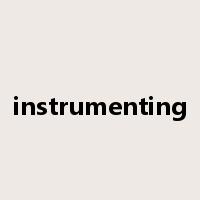 instrumenting是什么意思