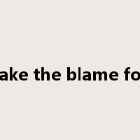 take the blame for是什么意思
