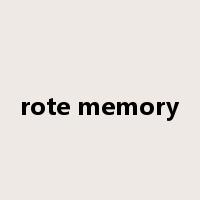 rote memory是什么意思
