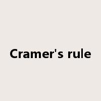 Cramer's rule是什么意思