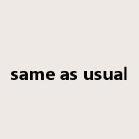 same as usual是什么意思