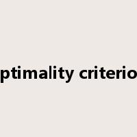 optimality criterion是什么意思