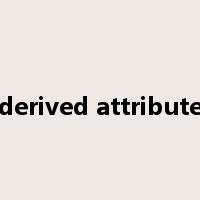 derived attribute是什么意思