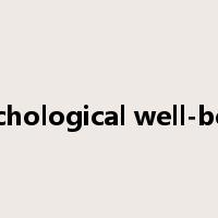 psychological well-being是什么意思