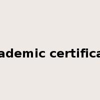 academic certificate是什么意思
