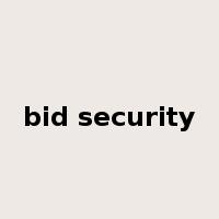 bid security是什么意思