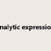 analytic expression是什么意思