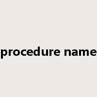 procedure name是什么意思