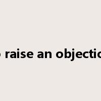 to raise an objection是什么意思