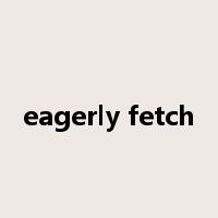 eagerly fetch是什么意思