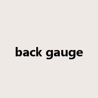 back gauge是什么意思