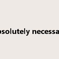 absolutely necessary是什么意思