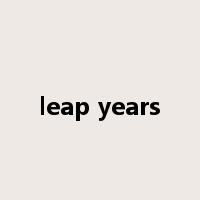 leap years是什么意思