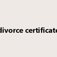 divorce certificate是什么意思