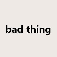 bad thing是什么意思