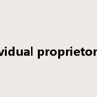 individual proprietorship是什么意思