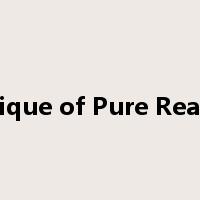 Critique of Pure Reason是什么意思