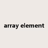 array element是什么意思