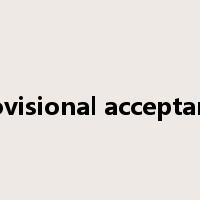 provisional acceptance是什么意思