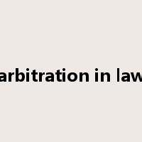 arbitration in law是什么意思
