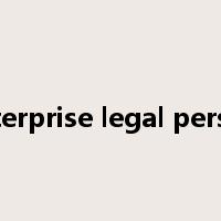 enterprise legal person是什么意思