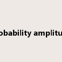 probability amplitude是什么意思