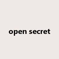 open secret是什么意思