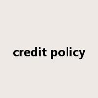 credit policy是什么意思