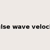 pulse wave velocity是什么意思