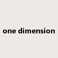 one dimension是什么意思