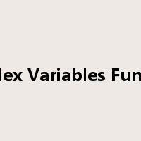 Complex Variables Functions是什么意思