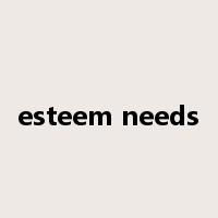 esteem needs是什么意思
