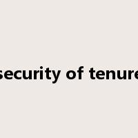 security of tenure是什么意思