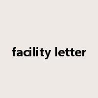 facility letter是什么意思