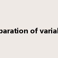 separation of variable是什么意思
