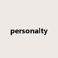 personalty是什么意思