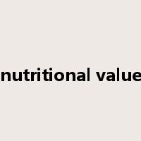 nutritional value是什么意思
