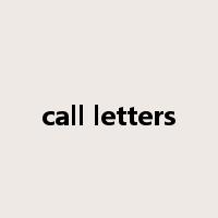 call letters是什么意思